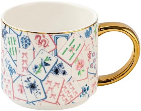 Sweet Water Decor Mahjong Coffee Mug, 14oz Fine Bone China Cup by SweetWaterDecor