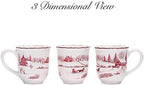 Bico Toile De Jouy Winter Wonderland Ceramic Mug Set of 4, Christmas Coffee Mugs, 16oz Holiday Cups for Tea, Cocoa, or Hot Drinks, Microwave & Dishwasher Safe - Image 2