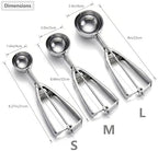 Ice Cream Scoop, 3Pcs Cookie Scoop Set, Stainless Steel Ice Cream Scooper with Trigger Release, Large/Medium/Small Cookie Scooper for Baking, Cookie Scoops for Baking Set of 3 with Cookie Dough Scoop - Image 2