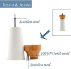 Salt and Pepper Grinders White Salt Shaker Wooden Pepper Salt Grinder Set - Image 3