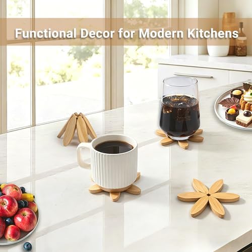 Wooden Tree-Shaped Coasters Set for Coffee Table, Kitchen - Image 6