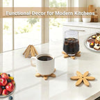 Wooden Tree-Shaped Coasters Set for Coffee Table, Kitchen - Image 6