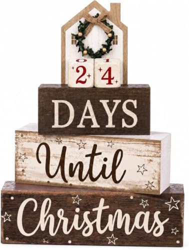 Christmas Countdown Decorations Indoor, Christmas Table Decor for Home by Unknown
