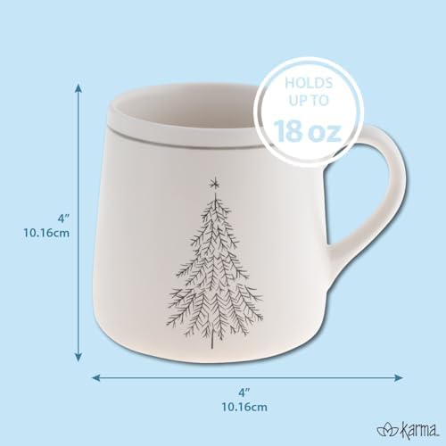 Karma Gifts, Winter White Mug, Wreath, 18 OZ - Image 3