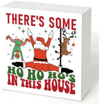 There's Some Ho Ho Ho's in This House Sign, Funny Christmas Wood Box Decor by Unknown