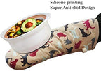 Oven Mitts Gloves 1 Pair Heat Resistant 480 ℉ Non Slip Clear Silicone Printed - Image 5