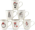 LEHAHA Christmas Coffee Mug Set of 6 – 16 oz Holiday Theme Ceramic Coffee Cups Perfect for Latte, Tea or Milk, walter,Winter Beverage,Give as a Christmas Gift to Family or Friends. by LEHAHA