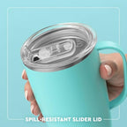 Swig Life 18oz Travel Mug, Insulated Tumbler with Handle and Lid, Cup Holder Friendly, Dishwasher Safe, Travel Coffee Cup, Easter Basket Stuffers, Easter Gifts for Women (Bunny Trail) - Image 4
