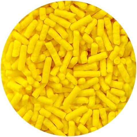 Bright Yellow Sprinkles Jimmies 2 oz, Sprinkles For Cake Decorating, Baking, Ice Cream & More, The Hampton Candy Company - Image 3