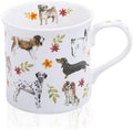 Cute Dog Coffee Mug, 12 oz Premium New Bone China Tankard Coffee Tea Mug, Holiday and Birthday Gift for Women, Dog Lovers, Dog Moms and Best Friends, Designed in England by Harvest Green Studio by MFoffice