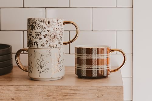 Sweet Water Decor Gold Leaves Mug with Gold Handle, 14oz Fine Bone China Coffee Cup for Tea, Latte, or Hot Cider, Autumn Leaf Drinkware, Fall Decorations for Kitchen, Gift for Mom, Sister & Wife - Image 5