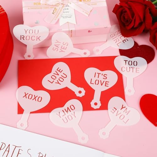 36 Pcs Valentine's Day Conversation Hearts Cookie Stencils for Baking - Image 3
