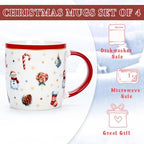Cabtnca Christmas Mugs, Christmas Mugs Set of 4, Christmas Coffee Mugs, Ceramic Christmas Mug, Holiday Mugs, Xmas Mug Decor, Marry Christmas Gifts for Women Kids, 11 Oz - Image 6