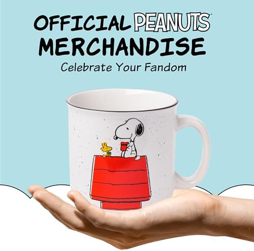 Silver Buffalo Peanuts Snoopy and Woodstock, Ceramic Camper Mug, 20oz - Image 5