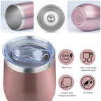 MEZMUT 120oz Insulated Wine Tumbler with Lid Wine Glass(Rose Gold,4 Pack) - Image 2