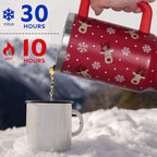 Christmas Tumbler with Handle and Straw Lid 40 oz,Cute Gifts for Women Merry Xmas Reindeer Snowflakes Winter Holiday Festival Vacuum Insulated Leak Proof Stainless Steel Coffee Cup Mug - Image 5