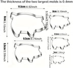 MrCookie Pig Cookie Cutters Set, 5pc Thickened Stainless Steel. - Image 2