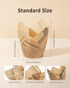 Bake Choice 200pc Standard Tulip Cupcake Liners for Baking, Newspaper Print - Image 4
