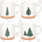 YHRJWN Christmas Mugs Set of 4-12Oz, Christmas Coffee Mugs With Xmas Tree Design, Holiday Gifts for Family, Friends, Dishwasher & Microwave Safe by Wefocusoncoffeemugs