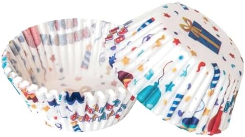 200 Paper Cupcake Liners, Muffin Liners or Baking Cups for Desserts, Muffins, Cupcakes and More Treats; Grease Proof, No Smell, Food Grade, Nut Serving Containers (Birthday) - Image 4