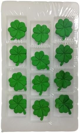 12 Pieces Green Shamrock Cakes Decorations Edible St. Patrick's Day Hard Sugar Icing Decorations Cupcake Toppers for Baking Cookie Ice Cream Candy Decoration - Image 4