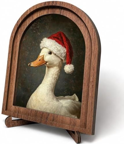 Christmas Duck Arched Table Sign, Vintage Farmhouse Shelf Decor by HPCHENG