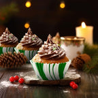 SANNIX 450pcs Christmas Cupcake Liners, Xmas Candy Pattern Baking Cups Cupcake Wrappers Paper Wraps Muffin Liners for Christmas Holiday Birthday PartyCandy Cake Decorations Supplies, 9 Designs - Image 6