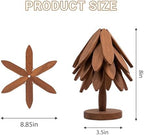 Coasters, Wooden Tree-Shaped Sapeli Wood Drink Coasters Set for Coffee Table, Kitchen Table Decor (Wood-1, Extra Large(Large Trivets)) - Image 7