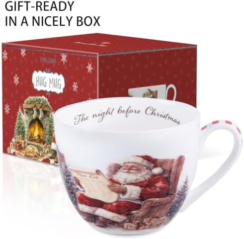 Christmas Santa Mug – 20oz Bone China Hug Mug with The Night Before Christmas Inside, Ideal Gift For Women & Men. Designed In England By Harvest Green Studio - Image 3