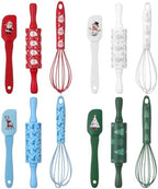 Christmas Spatula Whisk Rolling Pin, 12 Pcs, Colorful by Acellegic