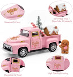 Pink Gingerbread Christmas Decor, Gingerbread Truck with House Candy Cane - Image 4