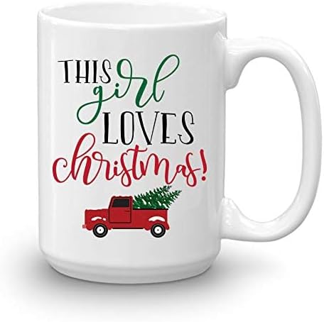 BLUE RIBBON This Girl Loves Christmas Holiday Coffee Mug, 15 oz - Image 2