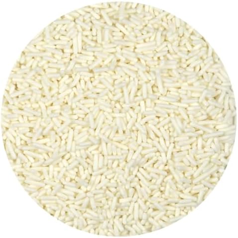 White Sprinkles Jimmies 2 oz, Sprinkles For Cake Decorating, Baking, Ice Cream & More, The Hampton Candy Company - Image 3