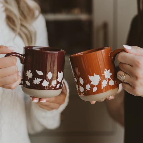 Sweet Water Decor Fall Leaves Coffee Mug, 14oz Stoneware Cute Autumn Cup - Image 4