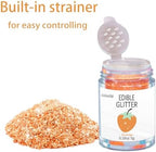 Orange Edible Glitter Glimmer Powder for Cakes Drinks - Colaele 5 grams Food Grade Luster Dust Metallic Food Decorating Sprinkle Disco Brew Dust for Cake Decorations Wine Beverage Candy Dessert, Vegan - Image 2
