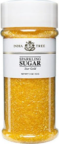 India Tree Gold Sparkling Sugar, 7.5 oz | Vibrant Decorating Sugar for Cakes, Cookies & Holiday Desserts by IndiaTree