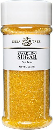 India Tree Gold Sparkling Sugar, 7.5 oz | Vibrant Decorating Sugar for Cakes, Cookies & Holiday Desserts by IndiaTree