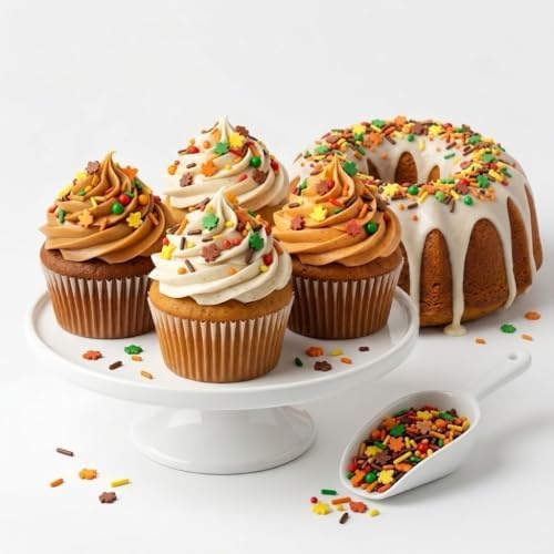 Manvscakes Autumn Themed Sprinkle Blend with Colored Sugar Leaf Shapes - Image 2