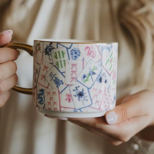 Sweet Water Decor Mahjong Coffee Mug, 14oz Fine Bone China Cup - Image 6