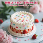 Edible Rainbow Confetti Sprinkles,Colorful Heart-Shape Cake Decoration,130g - Image 2
