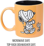 Silver Buffalo Peanuts Mummy Snoopy, Wax Resist Ceramic Pottery Mug, 20oz - Image 3