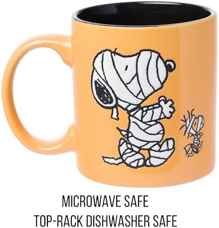 Silver Buffalo Peanuts Mummy Snoopy, Wax Resist Ceramic Pottery Mug, 20oz - Image 3