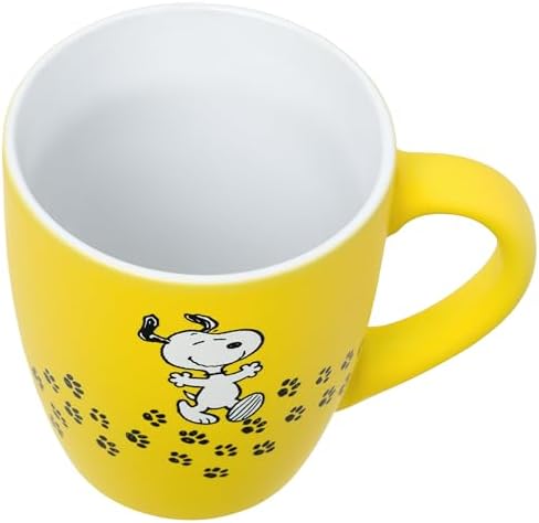 Silver Buffalo Peanuts Snoopy Paw Print Trail, Ceramic Mug, 25oz - Image 4