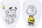 Silver Buffalo Peanuts Snoopy, 2 Pack Double Walled Glass Set, 12.5oz by SilverBuffalo