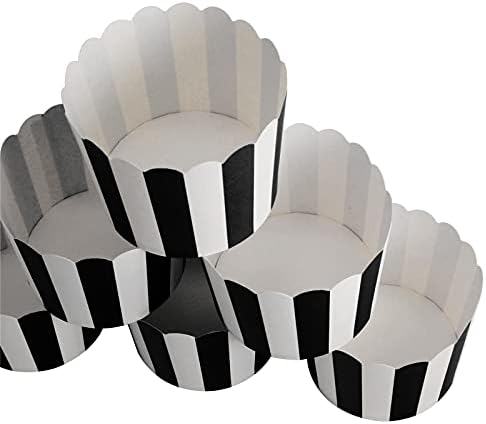 50 Pack Muffin Liners Baking Paper Cups Black and White - Image 7