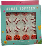 16 Pcs Edible Baseball and Basketball Sugar Icing Cake Decorations - Image 2
