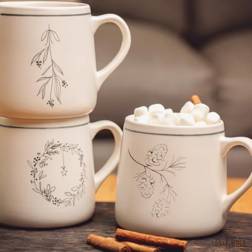 Karma Gifts, Winter White Mug, Wreath, 18 OZ - Image 7