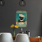 Funny Retro Cat Metal Tin Sign Vintage Kitchen Signs Wall Decor Cat Art Kitty Cats Signs For Home Coffee Bar Cat Art I Just Baked You Some Cakes Sign 8x12 Inch - Image 4