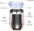 MEZMUT 12 Oz Insulated Wine Tumbler with Lid Wine Glass Cup(Light Purple,1) - Image 6