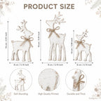 Christmas Decorations Indoor, 3pcs Christmas Reindeer Home Decor - Image 4